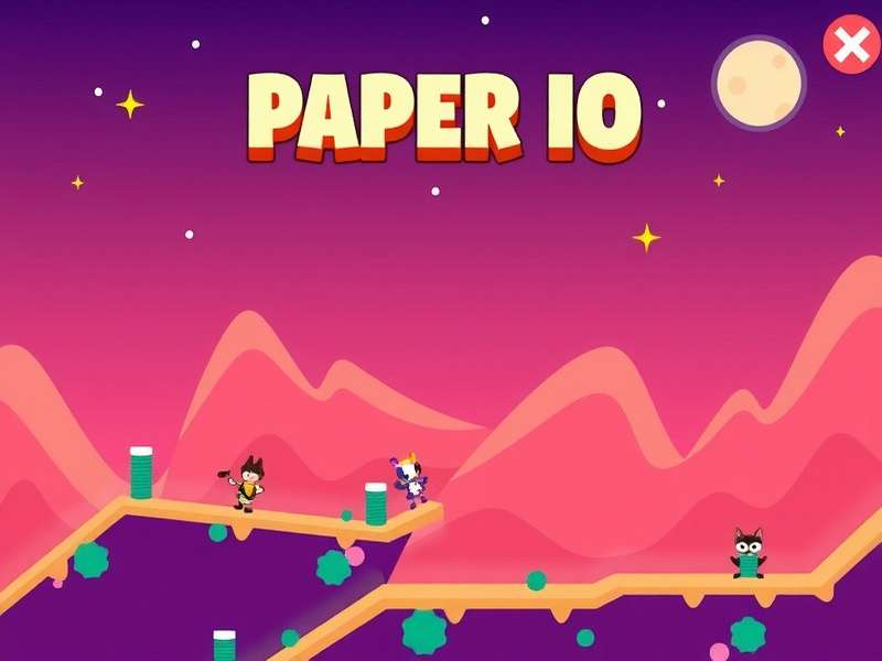 Paper Io 2 gameplay screenshot showing colorful territories